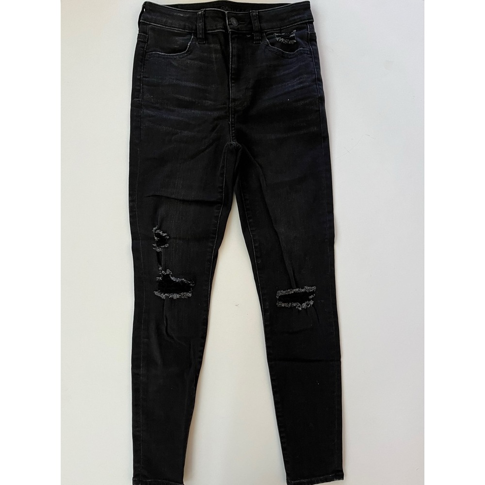 American Eagle Next Level Stretch Distressed Super Hi Rise Jeggings Size 2 Short